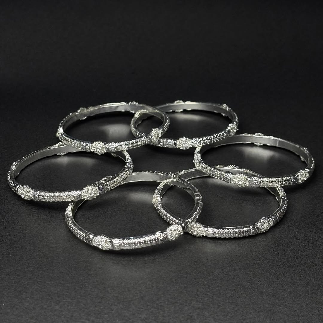 Introducing the “Elegant Sparkle Bangle Set,” a stunning collection of bangles that combines tim (2)