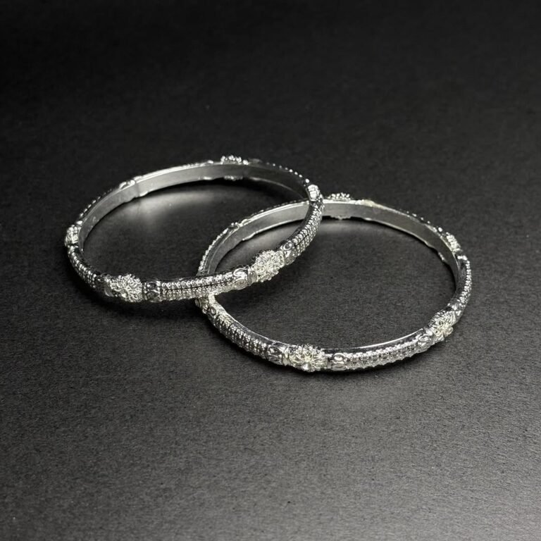 Introducing the “Elegant Sparkle Bangle Set,” a stunning collection of bangles that combines tim (2)