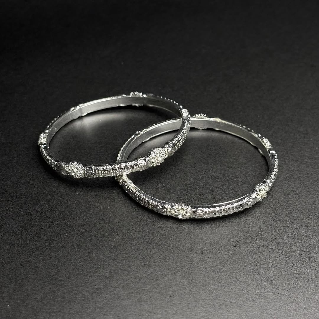 Introducing the “Elegant Sparkle Bangle Set,” a stunning collection of bangles that combines tim (2)