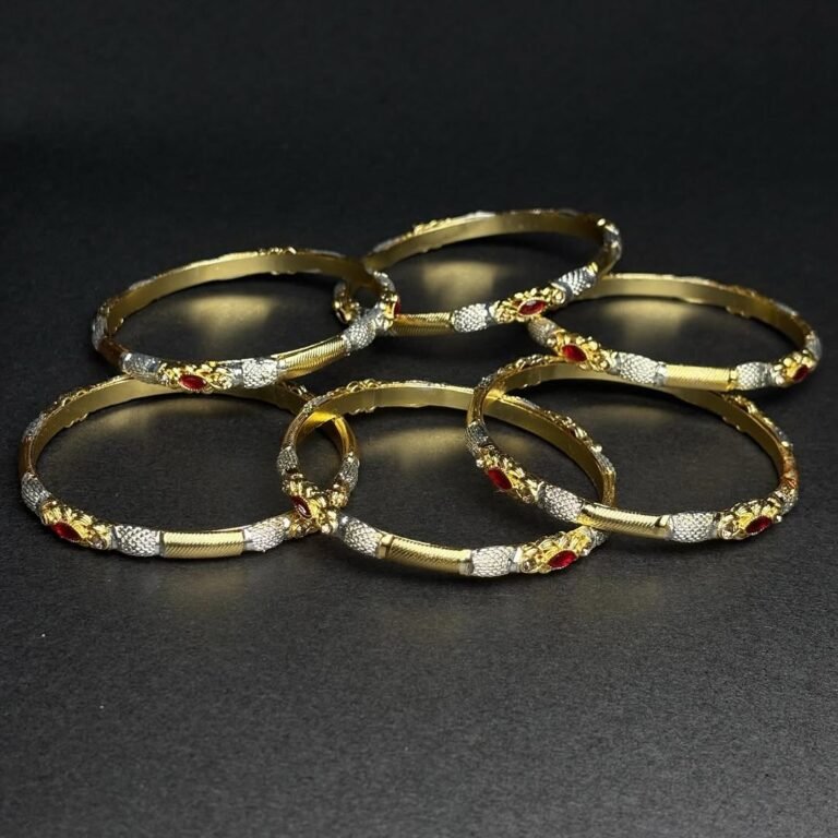 Introducing the “Regal Elegance Bangle Set,” a stunning collection of bangles that exudes luxury